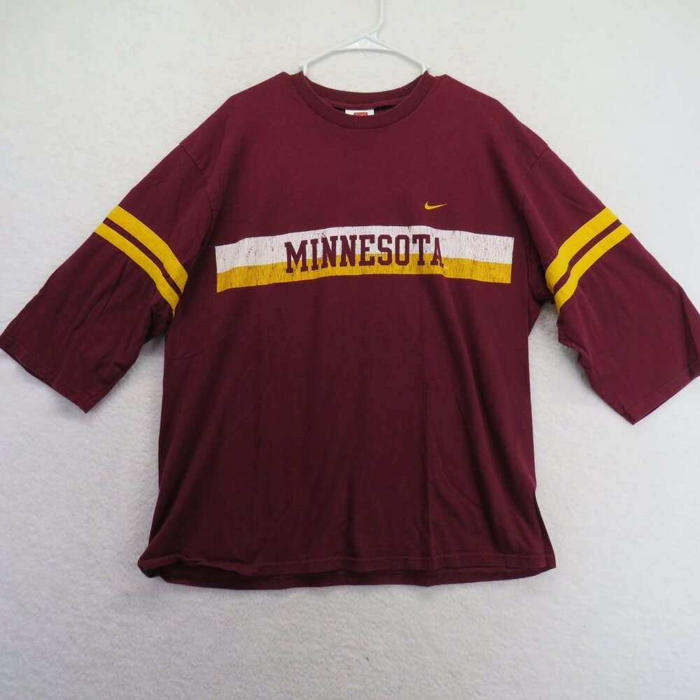 Minnesota Golden Gophers Shirt Mens XL Red Football‎ Nike Team Cotton NCAA